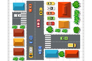 Top view of the plan city, a Texture Illustration by AlexZeL
