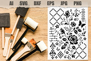 Stencil Floral Rose Ornament, an Object Illustration by MARYCRAFTIRIA (Thumbnail 2 of 3)