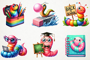 Kawaii School Worm Sublimation Png, an Illustration by RobertsArt (Thumbnail 7 of 7)