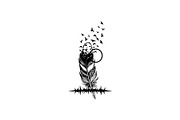 Boho Feather Silhouette Vector, an Object Graphic by jahid234 (Thumbnail 6 of 51)