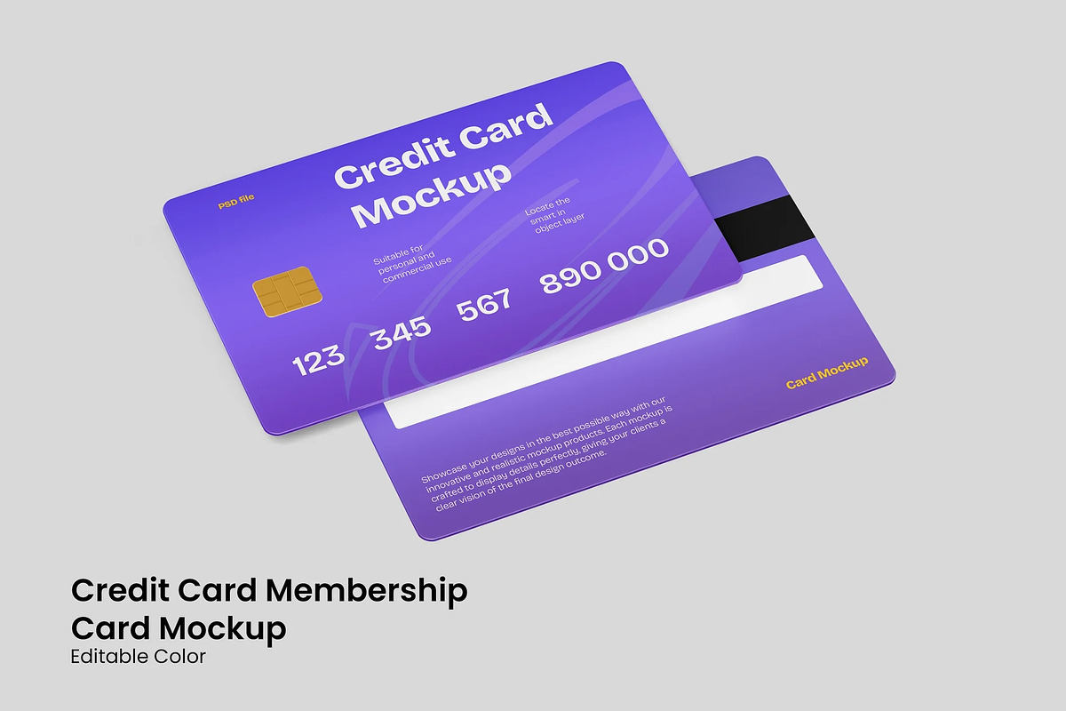 Credit Card Membership Card Mockup, a Merchandise Mockup by renderstockmarket