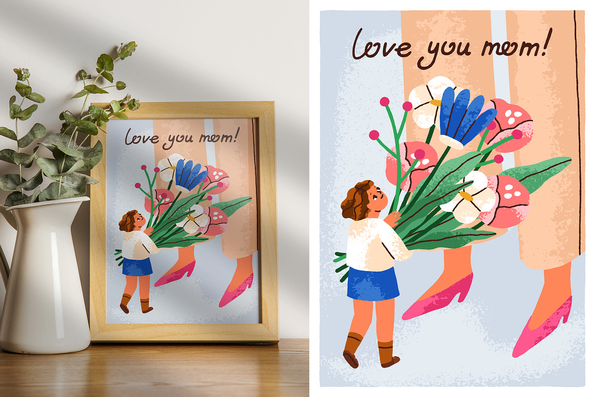 Happy Mother day greeting cards set, a Background Graphic by Good Studio (Photo 5 of 6)