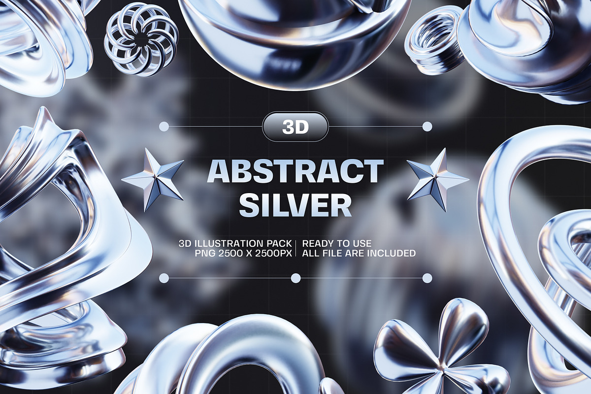 Abstract Silver Icon 3D Illustration, an Object 3D Model by Tempcraft (Photo 1 of 5)