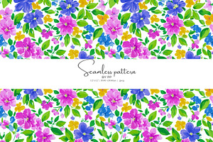 Vibrant floral seamless pattern jpeg, a Pattern Graphic by Pink Studio Art