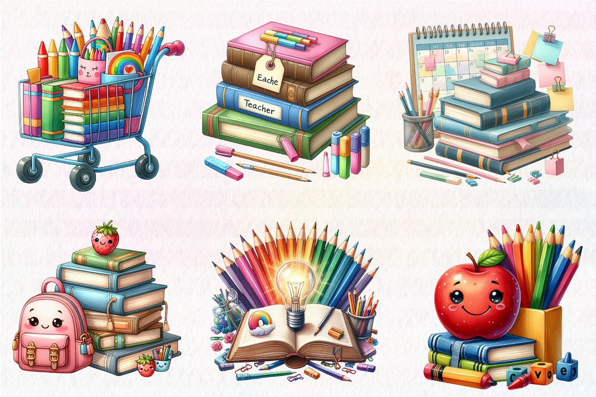 Back to School Books Stack, an Illustration by CreationArt (Photo 3 of 6)