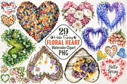 Hello Spring Floral Heart Clipart, an Illustration by RobertsArt (Thumbnail 1 of 5)