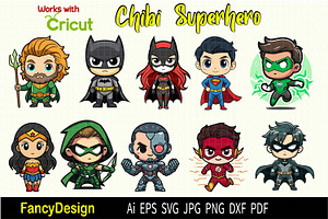 Chibi Superhero Vector Bundle