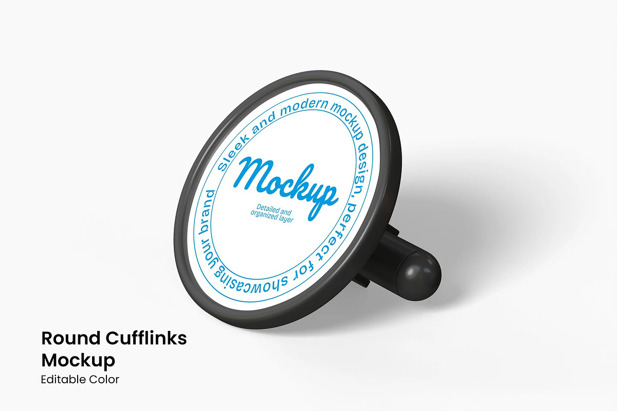 Round Cufflinks Mockup, a Merchandise Mockup by renderstockmarket
