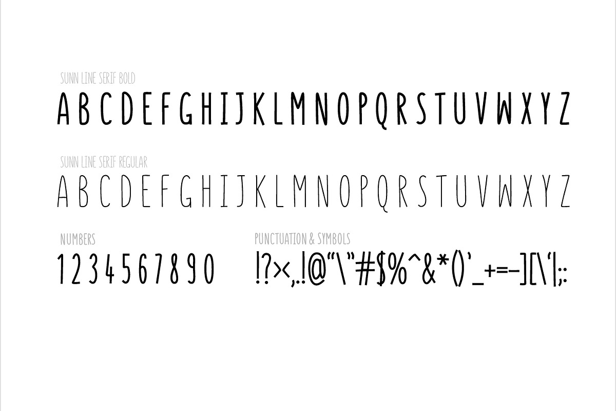 SUNN Line Caps Only Font preview 2