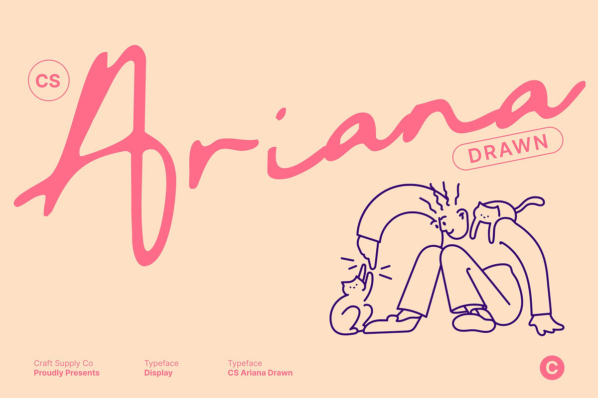 CS Ariana Drawn, a Script Font by Craft Supply Co. (Photo 1 of 8)