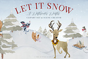 Watercolor Winter Scene Creator, an Animal Illustration by The Autumn Rabbit Ltd (Thumbnail 1 of 7)