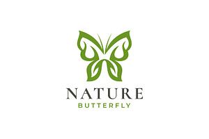 Butterfly And Leaf Logo