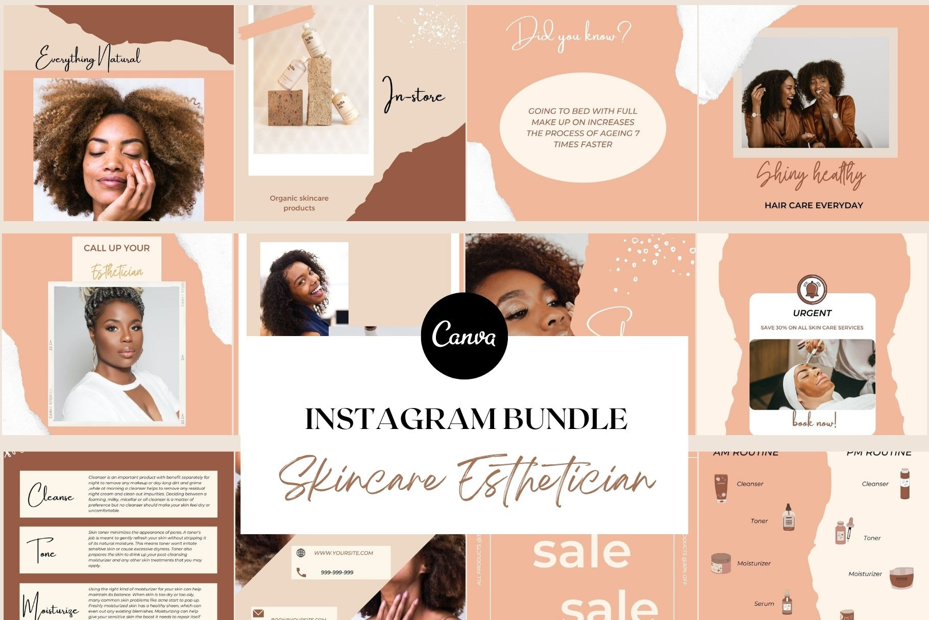 Skincare Instagram Templates Canva, a Social Media Template by Deepa ...