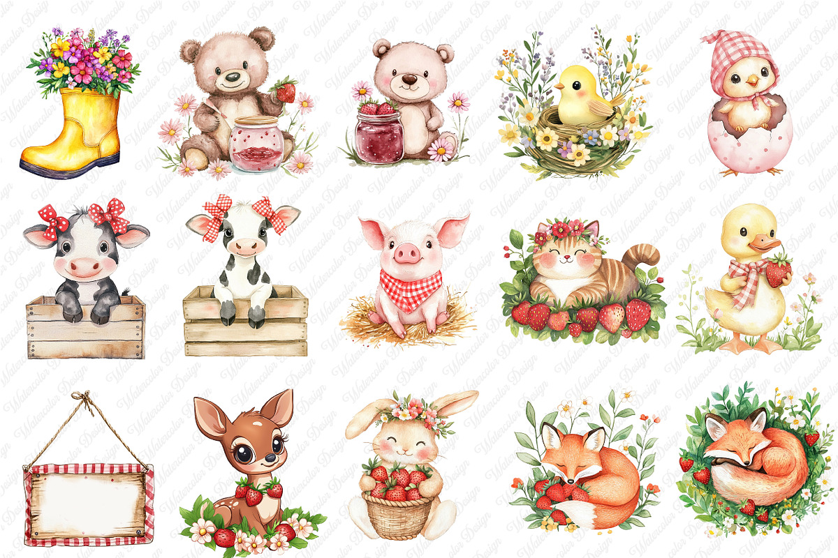 Watercolor Nursery Kids Clipart, an Illustration by Watercolor design (Photo 2 of 12)