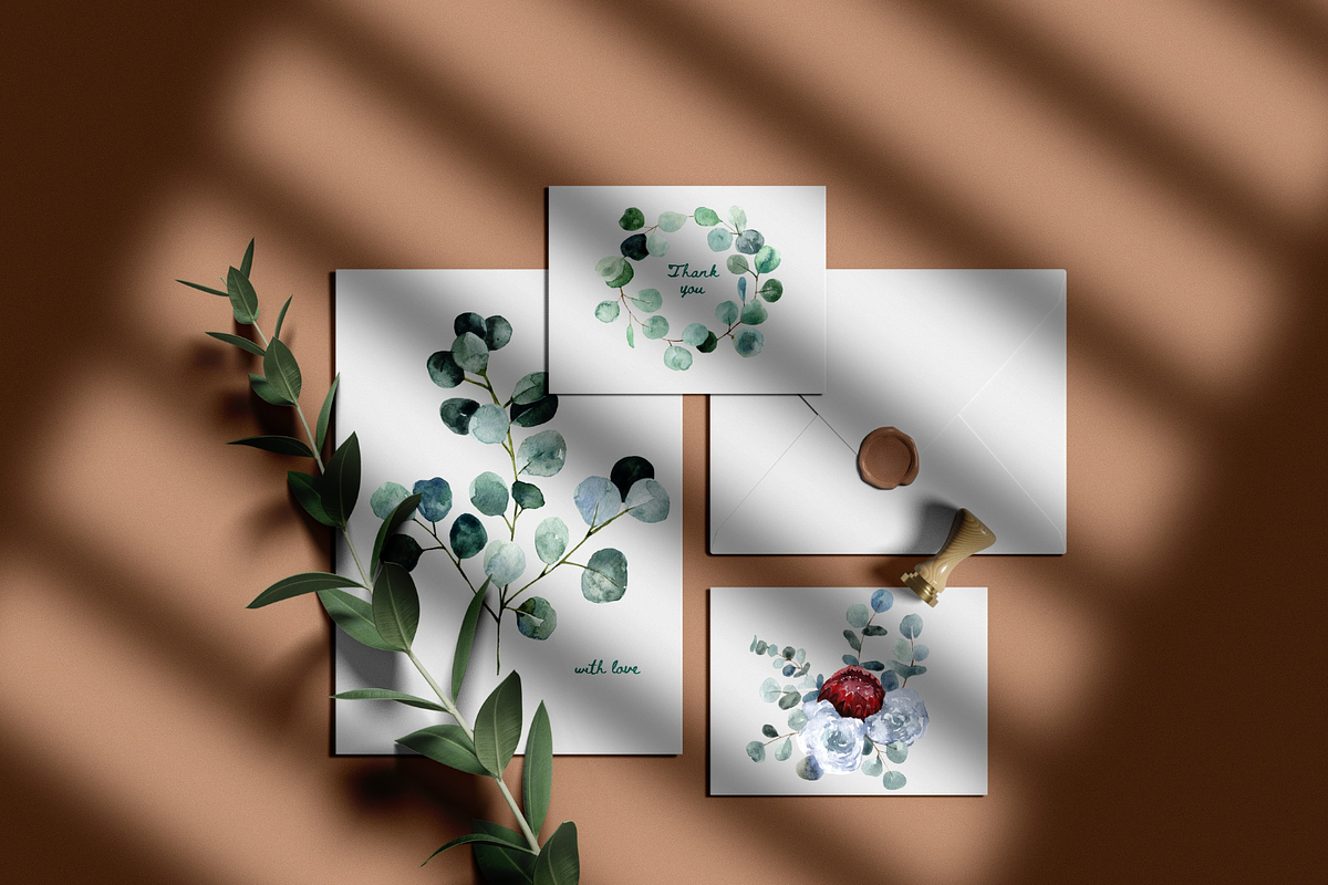 Eucalyptus watercolor clipart, an Illustration by Artcard Watercolor (Photo 9 of 9)