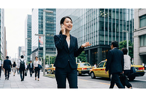Talking on Smartphone in City, a Person Photo by CREATIVEDEF