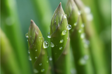 Asparagus closeup green. Generate Ai, a Food & Drink Photo by Ylivdesign