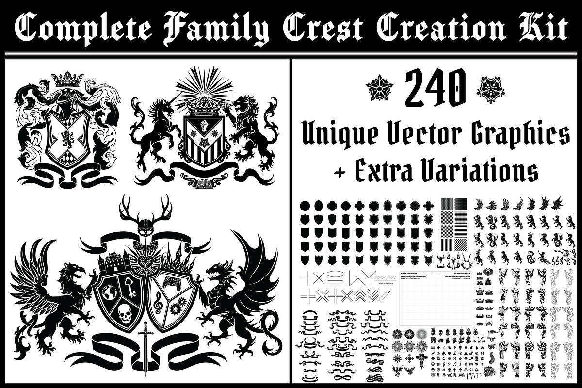 DIY Coat of Arms Creation Set, an Illustration by Abysm Internal (Photo 1 of 7)