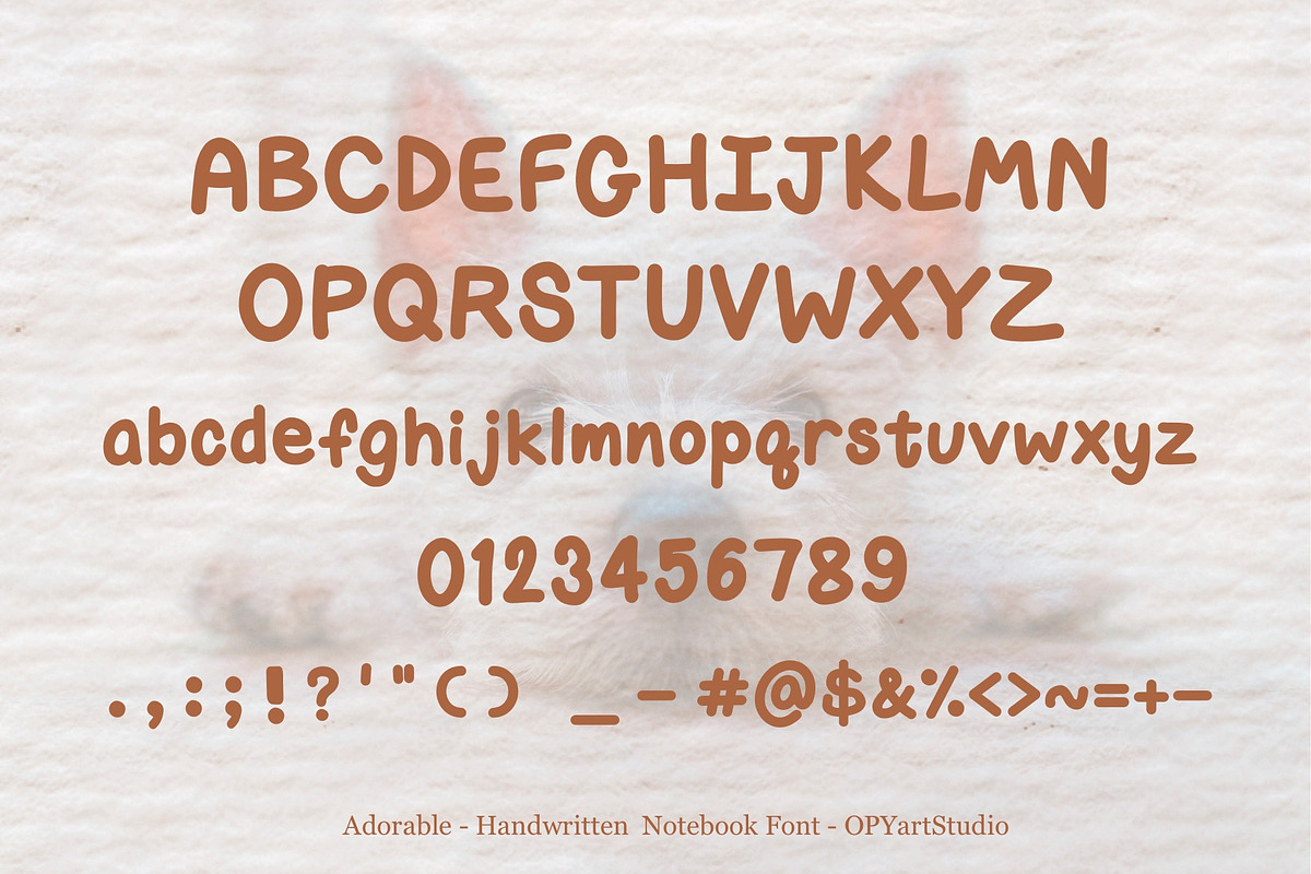 Adorable Notebook - Handwriting Font, a Font by OPY ArtStudio (Photo 2 of 5)