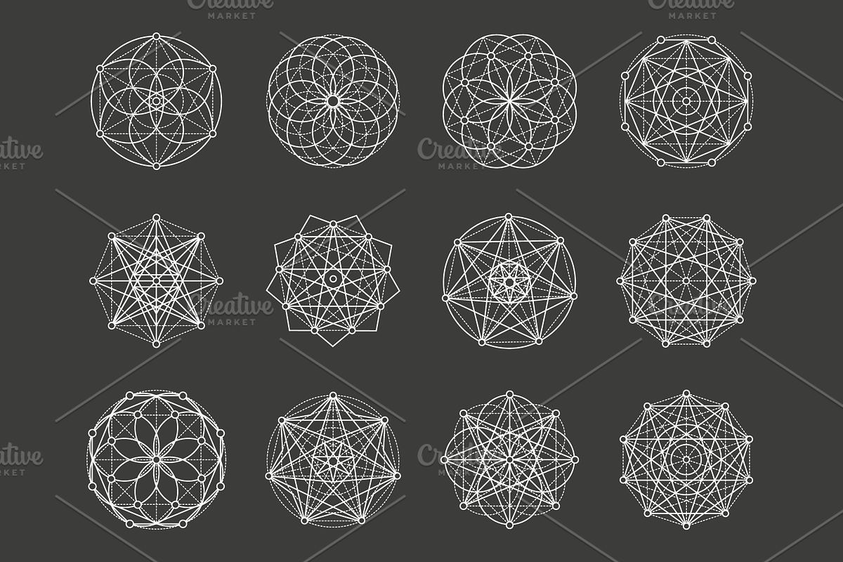 12 sacred geometry symbols, an Illustration by pixelwerk (Photo 2 of 4)