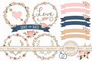 Wedding Floral Clipart & Vectors, an Illustration by Amanda Ilkov (Thumbnail 1 of 4)