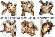 Quirky Peeking Farm Animals Clipart, an Illustration by OK Design (Thumbnail 2 of 6)