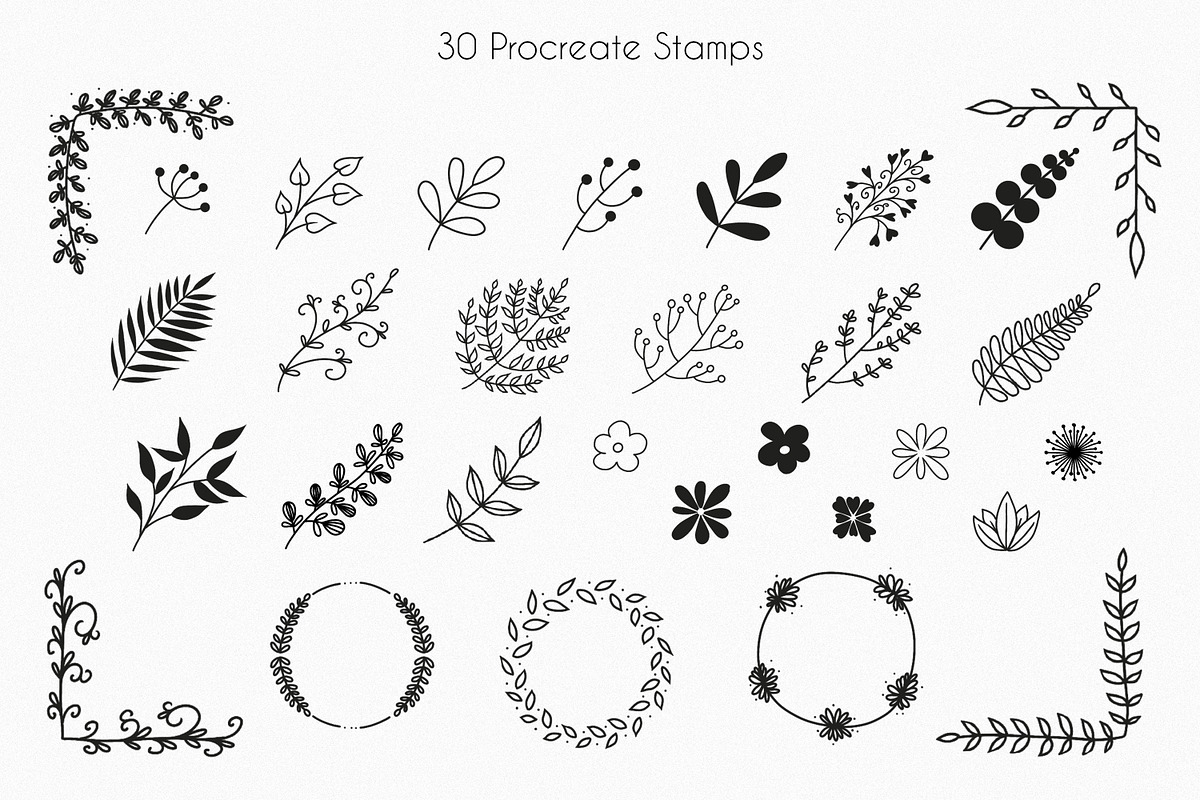 Procreate Flower Stamps, a Brush Add-On by SmuffizStudio (Photo 2 of 3)