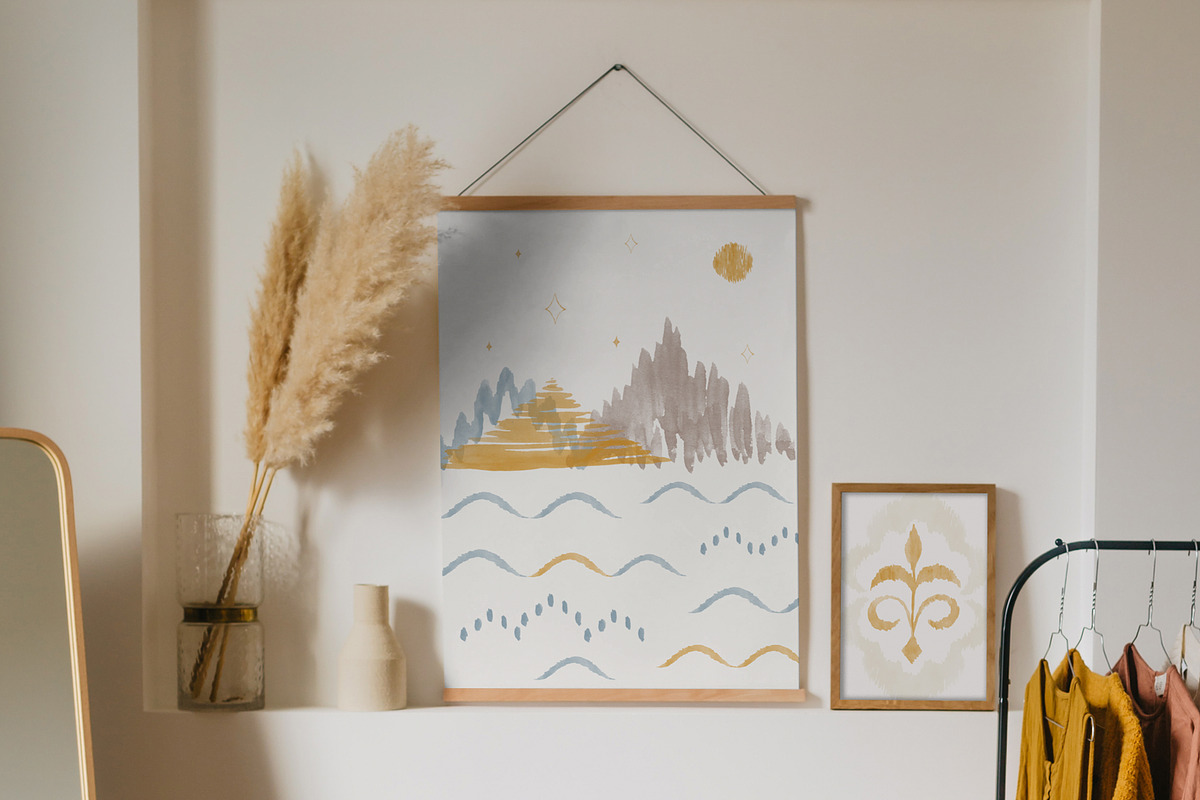 Ikat Watercolor Stamp Brushes, a Brush Add-On by NinaFedorova (Photo 6 of 9)