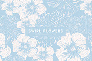 Swirl Flowers | Vector Print, a Wallpaper Graphic by MalyskaStudio (Thumbnail 1 of 13)