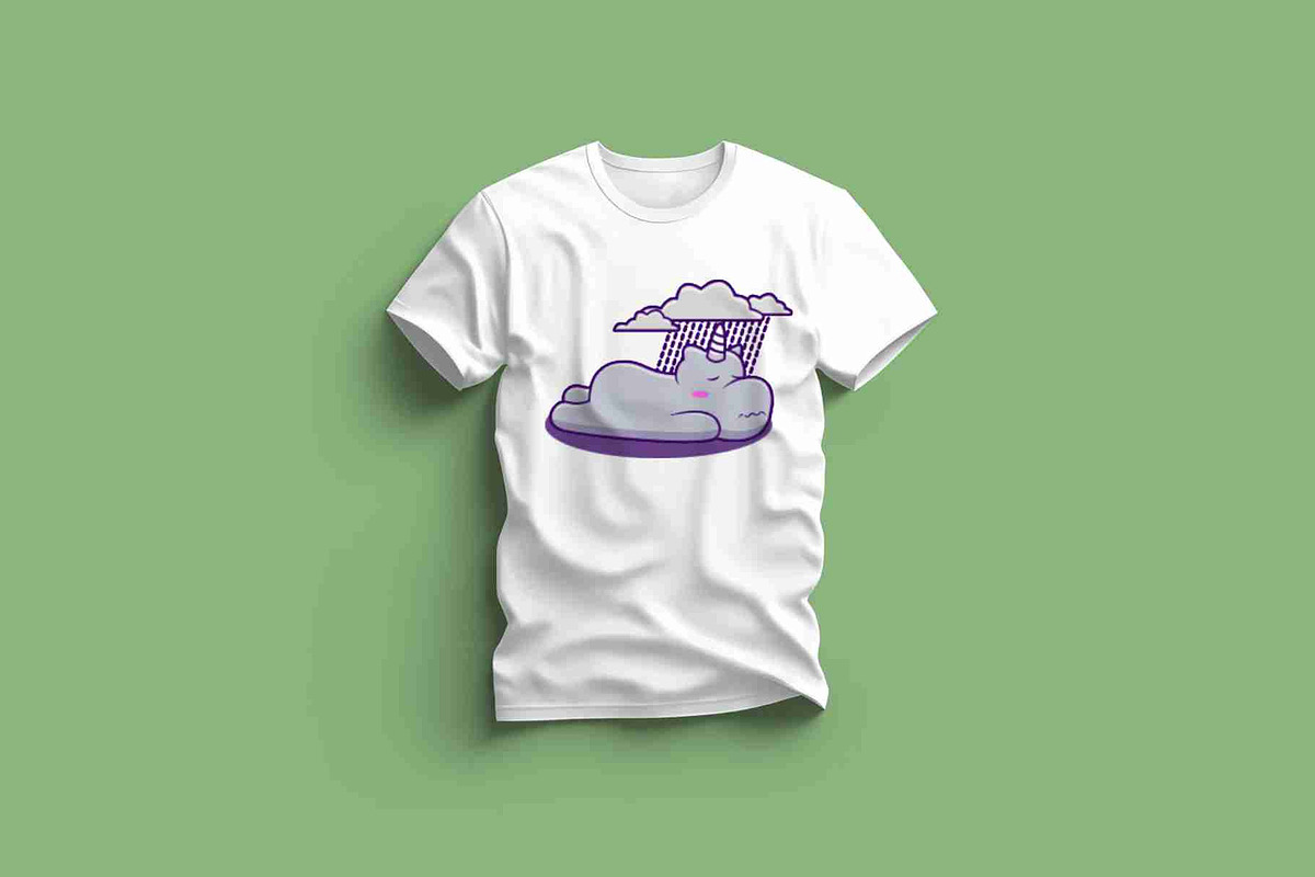 Cute Hippo Sadness With Raining, an Animal Illustration by Artstorystudio (Photo 2 of 3)