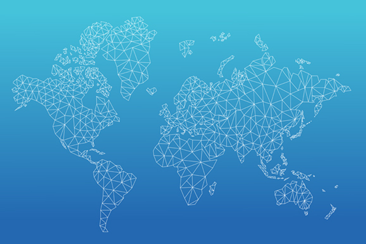 Geometric World Map, an Illustration by Albert Does Stuff
