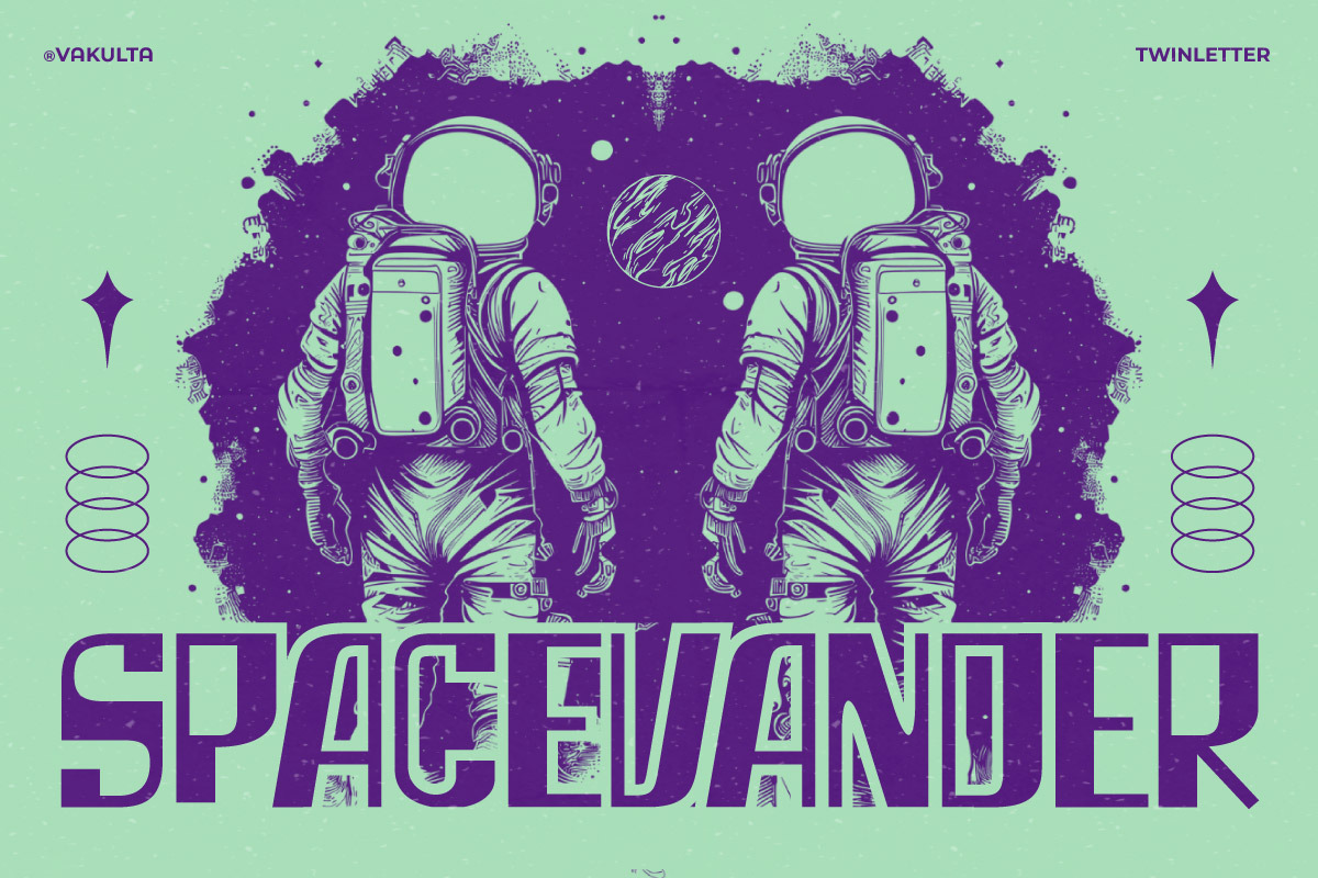 Vakulta - Retro Futurism Font, a Sans Serif Font by twinstd (Photo 5 of 9)