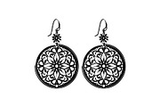 Round Filigree Earrings SVG Set, an Object Graphic by Creativeshirt (Thumbnail 3 of 13)