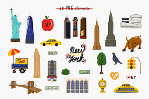 New York Illustrated Map & Clipart