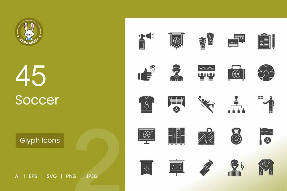 Soccer Glyph Icons, an Icon by IconBunny (Photo 1 of 2)