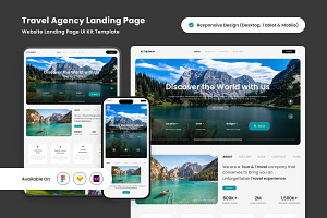Aetherway - Travel Agency Landing UI, a Landing Page Template by productype1