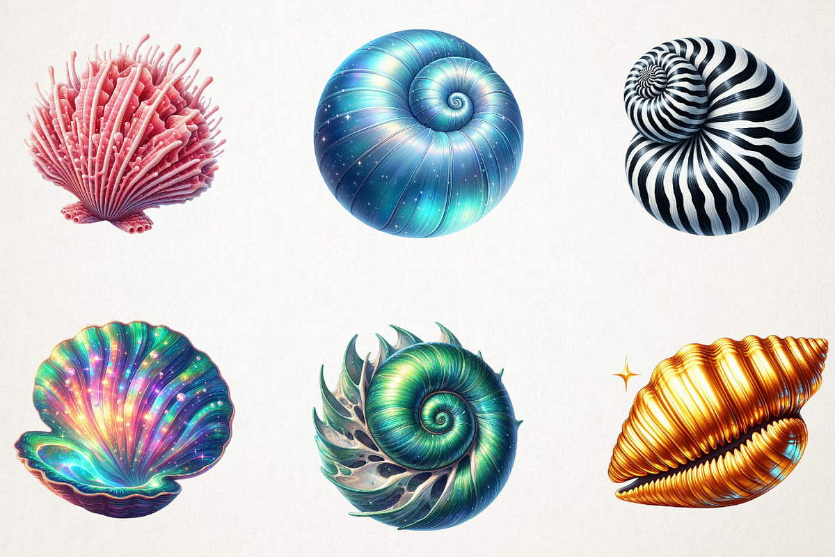 Ocean Sea Shell Sublimation Clipart, an Illustration by RobertsArt (Photo 5 of 7)