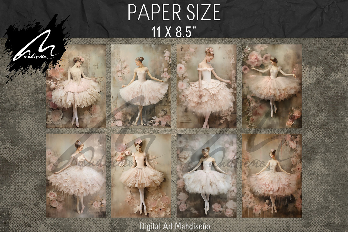 Ballerina Portraits, Pink Paper, a Person Illustration by Digital Art Mahdiseño (Photo 3 of 9)