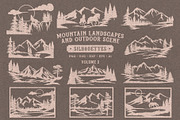 Mountain Scenes Silhouettes Vector 3, an Object Illustration by Seaquint (Thumbnail 2 of 5)