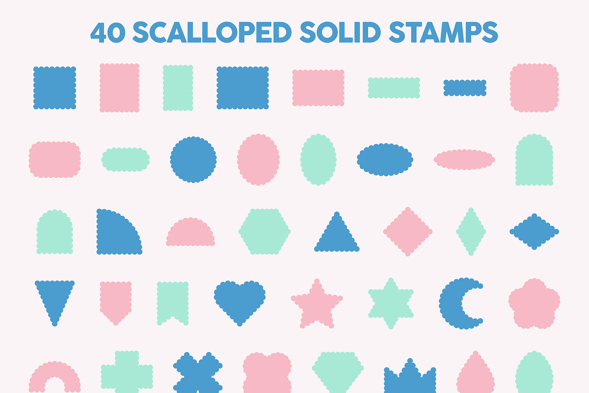 Scalloped Shapes Procreate Brush Set, a Brush Add-On by AngelfishCreative (Photo 3 of 5)