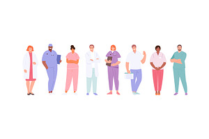 Team clinic medical staff vector