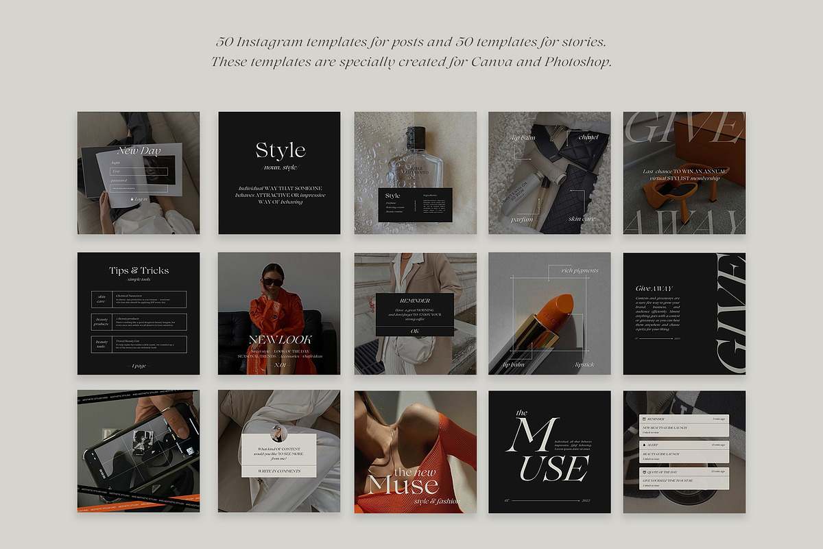 200 Instagram Aesthetic Bundle, a Social Media Template by Instprofi | Studio Estimo (Photo 9 of 17)