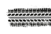 Tire Tracks With Grunge Effect, a Transportation Illustration by Black White Mouse Design (Thumbnail 3 of 4)