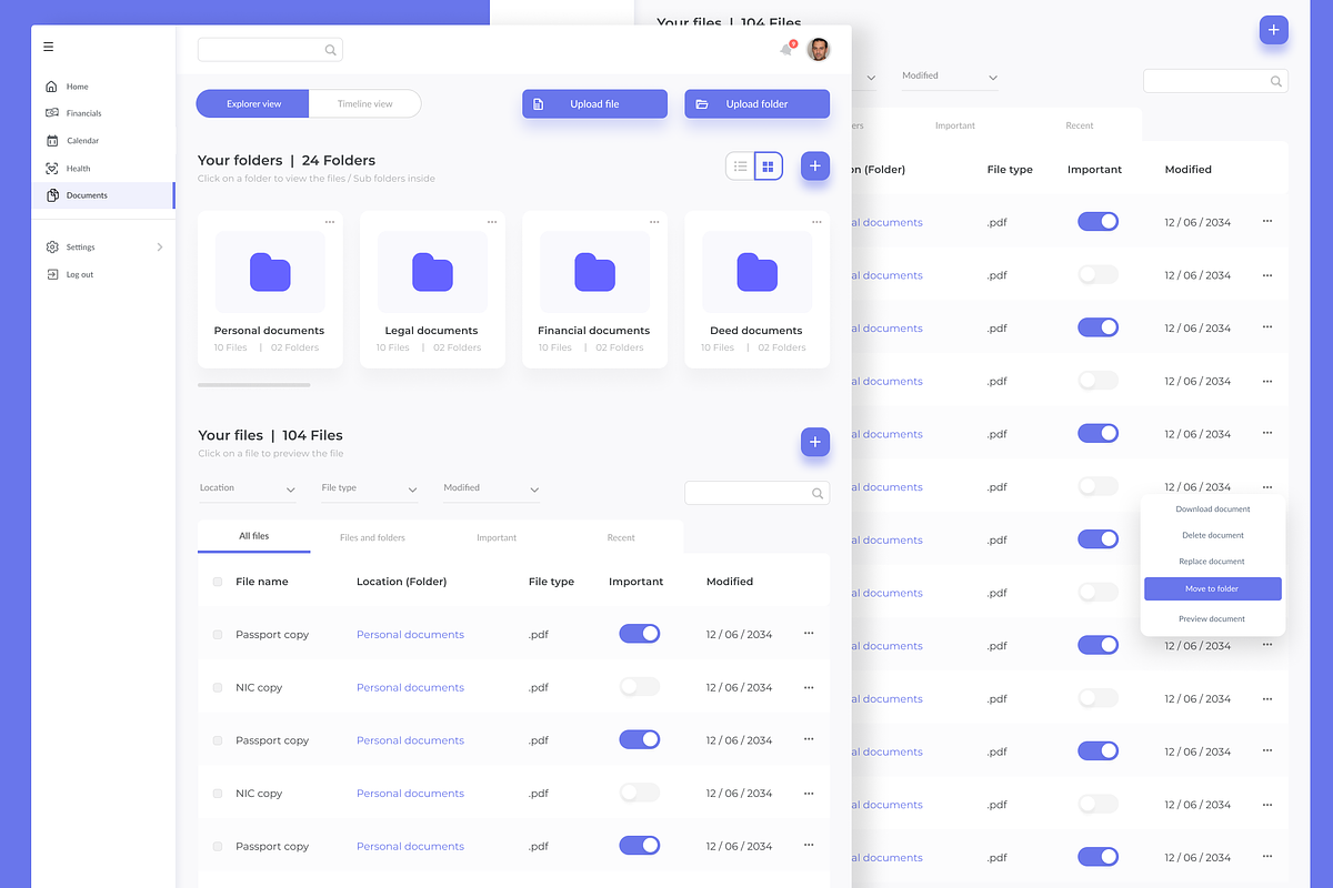 Document manage and upload dashboard, an UI Kit Template by anchor_point_heshan