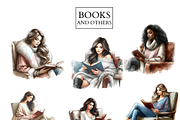 Book clipart, Books lover, girl png, a Person Illustration by VM PARTYS  BY TAIRUMA (Thumbnail 6 of 10)