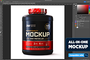 5lb Whey Protein Jar Mockup B1-Pro, a Packaging Mockup by Design Warlord (Thumbnail 2 of 16)