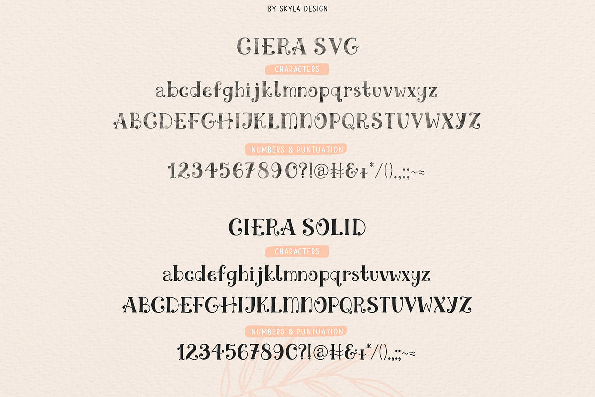 Ciera watercolor svg font & florals, a Script Font by Angele Kamp (Photo 9 of 10)