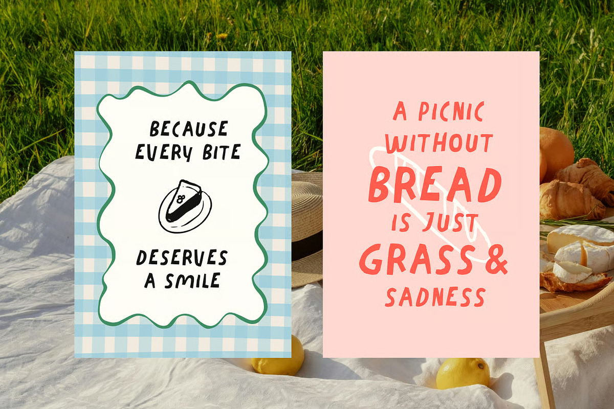 Doughie Food Font, a Script Font by Runsell Studio (Photo 5 of 5)
