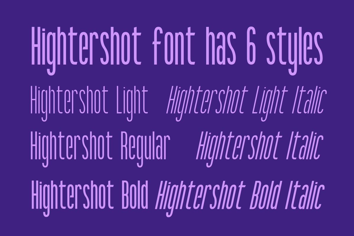 Hightershot – Modern Condensed Font, a Sans Serif Font by Fikryal Studio (Photo 3 of 10)
