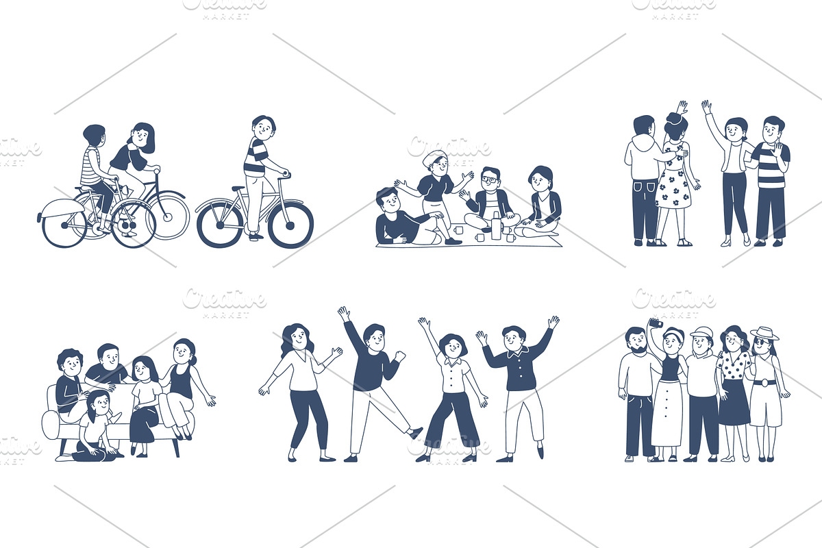 Doodle best friends. Young adults, a Person Illustration by LadadikArt